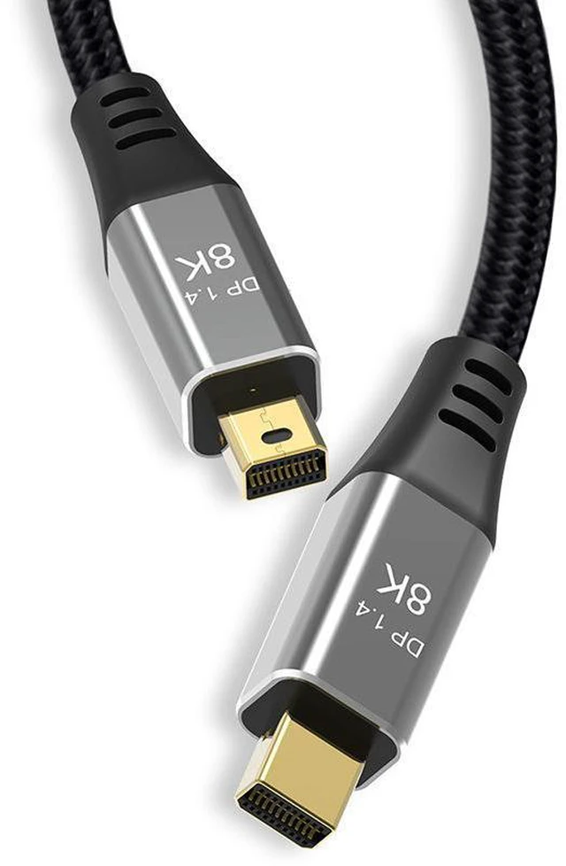 Main image of WRIARICH Mini DisplayPort to Mini DisplayPort Cable 6.6FT (2M), DP 1.4 Cable, 8K@60Hz Ultra HD Video Cable, Audio & Video Sync Transmission, Braided Mini DP Cable for MacBook Pro,