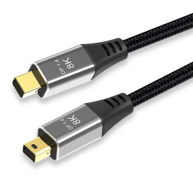 Alt view image 2 of 4 - WRIARICH Mini DisplayPort to Mini DisplayPort Cable 6.6FT (2M), DP 1.4 Cable, 8K@60Hz Ultra HD Video Cable, Audio & Video Sync Transmission, Braided Mini DP Cable for MacBook Pro,