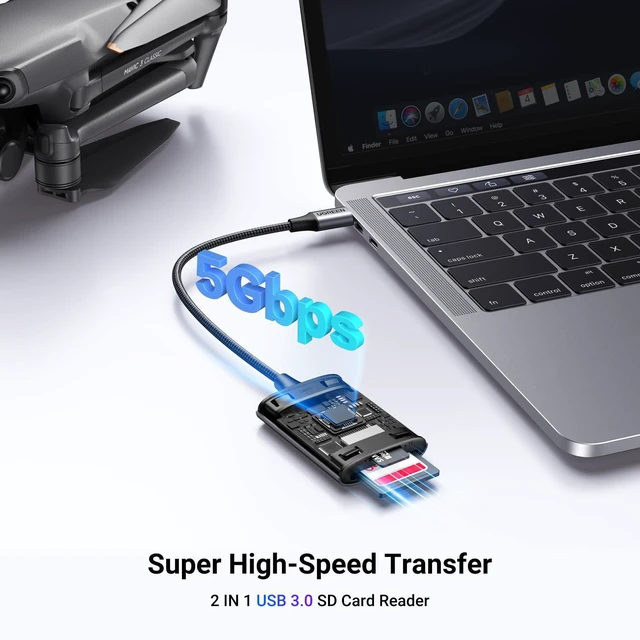 Alt view image 3 of 7 - WRIARICH USB C SD Card Reader, 2-in-1 Micro SD Memory Card Reader for TF SD Micro SD SDXC SDHC, USB SD Card Reader Type C Compatible with iPhone 17 16, Samsung Galaxy, MacBook, iPad, Trail Game Camera