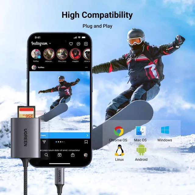 Alt view image 4 of 7 - WRIARICH USB C SD Card Reader, 2-in-1 Micro SD Memory Card Reader for TF SD Micro SD SDXC SDHC, USB SD Card Reader Type C Compatible with iPhone 17 16, Samsung Galaxy, MacBook, iPad, Trail Game Camera