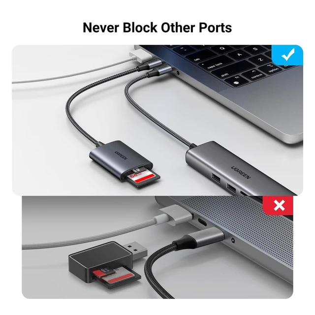 Alt view image 6 of 7 - WRIARICH USB C SD Card Reader, 2-in-1 Micro SD Memory Card Reader for TF SD Micro SD SDXC SDHC, USB SD Card Reader Type C Compatible with iPhone 17 16, Samsung Galaxy, MacBook, iPad, Trail Game Camera