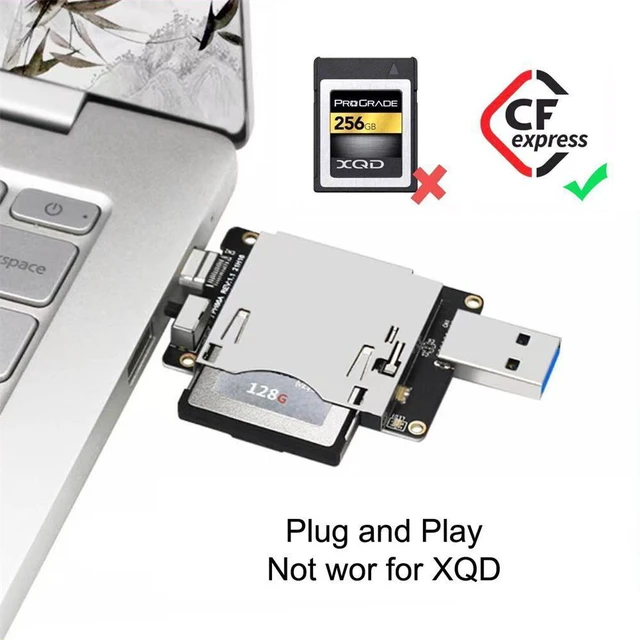 Alt view image 2 of 3 - WRIARICH USB3.1 Type-C & Type-A to CF Express Extension Card Reader for CFE Type-B Support R5 Z6 Z7 Memory Card