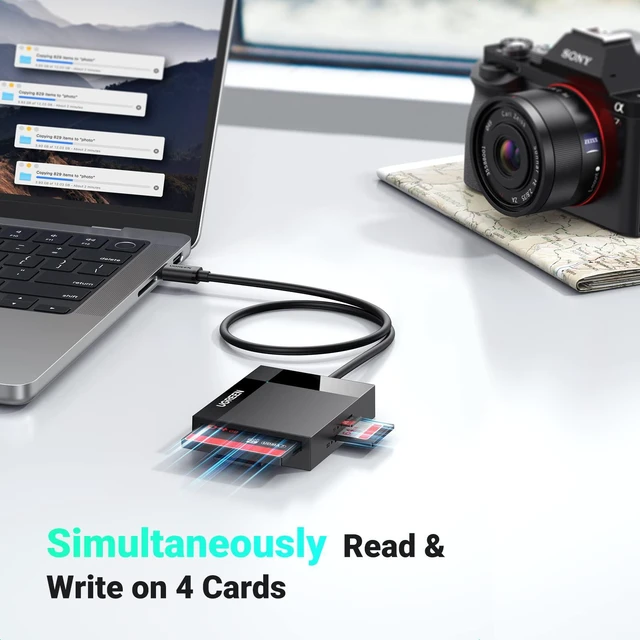 Alt view image 7 of 7 - WRIARICH USB C SD Card Reader 4-in-1 Memory Card Adapter External SD Micro SD MS CF Compact Flash Camera Card Reader Compatible with iPhone 15, Trail Camera, MacBook, iPad