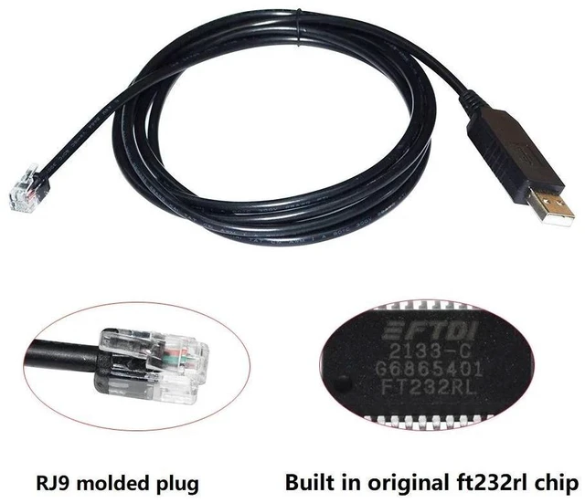 Alt view image 2 of 6 - WRIARICH FTDI FT232RL CHIP USB TO RJ9 RJ11 4P4C PLUG RS232 SERIAL COMMUNICATION DEBUG CABLE FOR SERVOTRONIX CDHD SERVO BH86 C7 PORT TO PC
0.9M Length(3.6M Length)