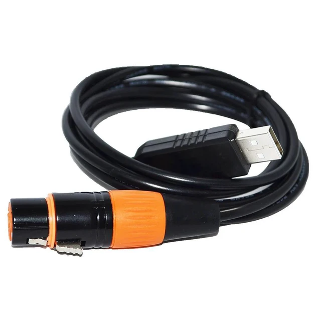 Alt view image 2 of 6 - WRIARICH INDUSTRIAL FTDI FT232RL CHIP USB TO RS485 DMX512 3P XLR FEMALE / MALE CONVERTER FREESTYLER QLC STAGE LIGHTNING CONTROLLER CABLE (XLR FEM LengthALE D)
7M Length(8M Length)