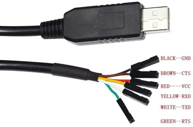 Alt view image 2 of 6 - WRIARICH FTDI FT232RL USB TO UART TTL 3.3V 5V 6PIN 0.1" PITCH DUPONT JUMPER DOWNLOAD CABLE COMPATIBLE WITH TTL-232R-3V3 VCC GND TXD RXD (TTL 3.3V 1x1 6P)
(1.8M Length)