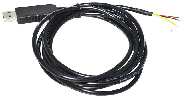 Main image of WRIARICH INDUSTRIAL FTDI FT232RL USB TO UART TTL 3.3V 3V3 4 CORE 4PIN WIRE END OPEN CABLE COMPATIBLE WITH TTL-232R-3V3-WE VCC GND TXD RXD (TTL 5V)
3M Length