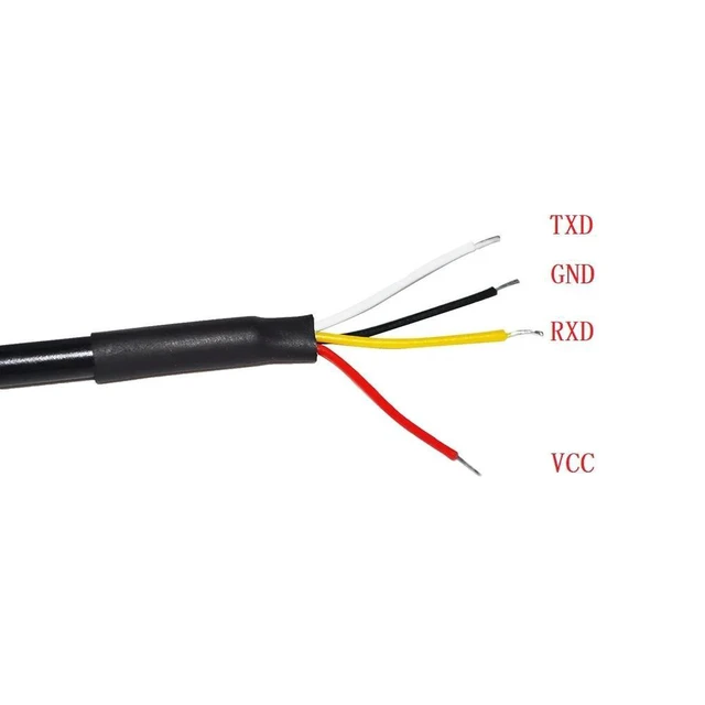 Alt view image 4 of 6 - WRIARICH INDUSTRIAL FTDI FT232RL USB TO UART TTL 3.3V 3V3 4 CORE 4PIN WIRE END OPEN CABLE COMPATIBLE WITH TTL-232R-3V3-WE VCC GND TXD RXD (TTL 5V)
3M Length