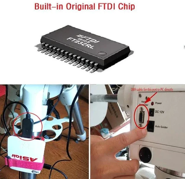 Alt view image 6 of 6 - WRIARICH FTDI EQDIR USB TO DB9 ADAPTER CABLE FOR SKY-WATCHER EQ6 OR NEQ6 SYNTREK & PRO MOUNTS ORION ATLAS EQ-G MOUNT (1.8M Length)