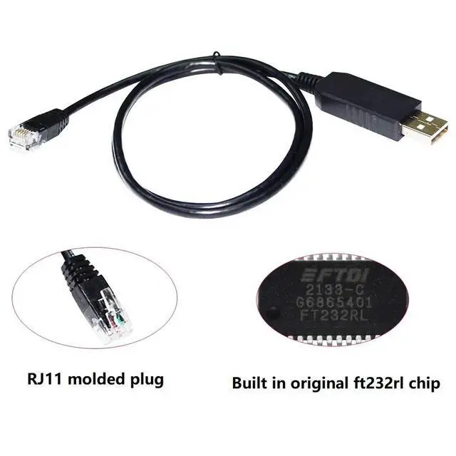 Alt view image 2 of 6 - WRIARICH TOPBAND TB4850F BATTERY BMS PC COMMUNICATION CONSOLE CABLE, FTDI FT232RL CHIP USB RS232 TO RJ11 6P4C PLUG ADAPTER SERIAL KABLE
7M Length(3.6M Length)