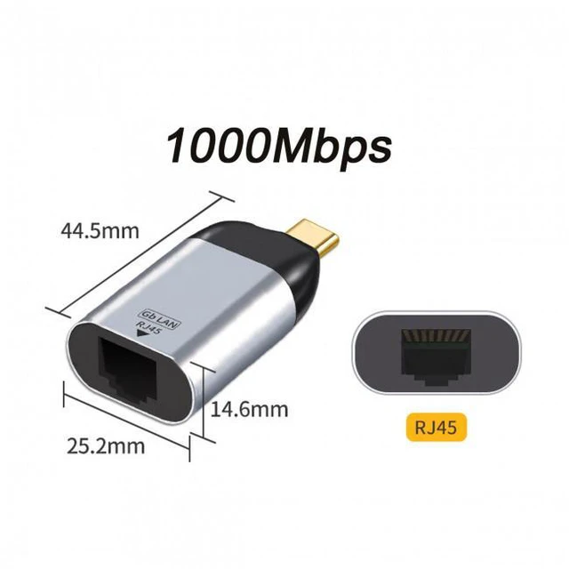 Alt view image 5 of 7 - WRIARICH USB-C Type-C USB3.1 to 1000Mbps Gigabit Ethernet Network LAN Adapter for Laptop