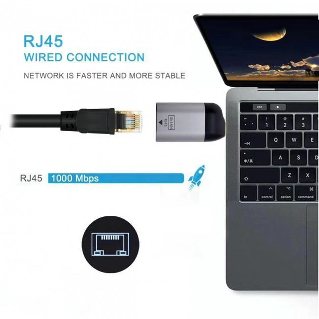 Alt view image 6 of 7 - WRIARICH USB-C Type-C USB3.1 to 1000Mbps Gigabit Ethernet Network LAN Adapter for Laptop