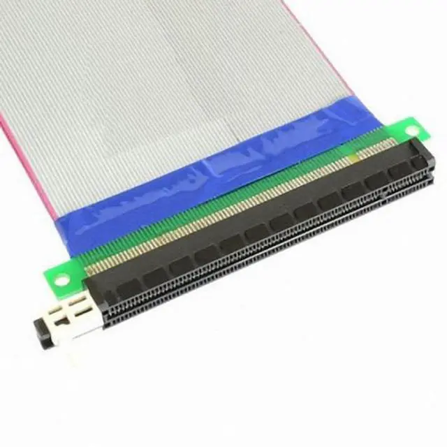 Alt view image 3 of 7 - WRIARICH PCI-E Express 16X to 16x Male to Female Riser Extender Card Ribbon Cable 20cm