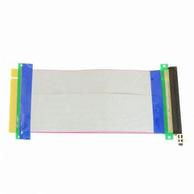 Alt view image 4 of 7 - WRIARICH PCI-E Express 16X to 16x Male to Female Riser Extender Card Ribbon Cable 20cm
