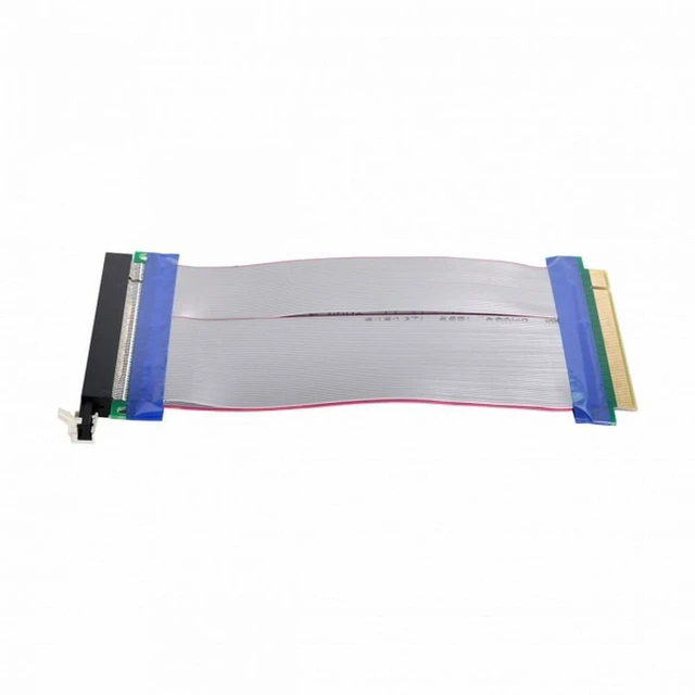 Alt view image 6 of 7 - WRIARICH PCI-E Express 16X to 16x Male to Female Riser Extender Card Ribbon Cable 20cm
