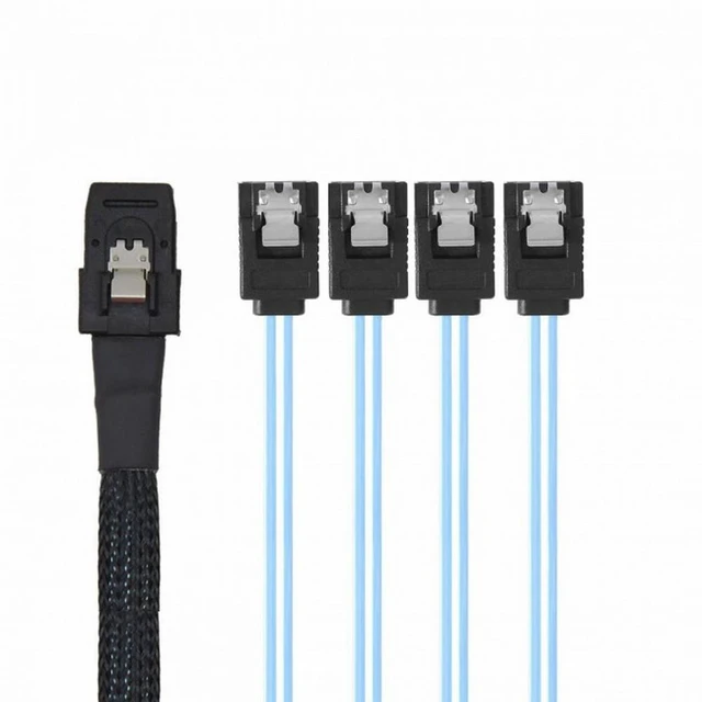 Alt view image 2 of 7 - WRIARICH Internal Mini SAS SFF-8087Host to 4 SATA 7pin Target Hard Disk 6Gbps Data Server Raid Cable