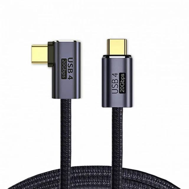 Alt view image 2 of 7 - WRIARICH Angled USB4 Cable 20Gbps with 100W Charging and 8K 5K@60Hz USB4.0 Compatible with Thunderbolt3/4 (100cm)