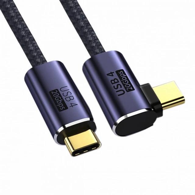 Alt view image 3 of 7 - WRIARICH Angled USB4 Cable 20Gbps with 100W Charging and 8K 5K@60Hz USB4.0 Compatible with Thunderbolt3/4 (100cm)