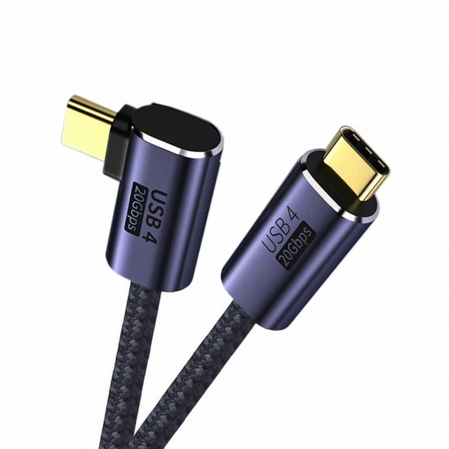 Main image of WRIARICH Angled USB4 Cable 20Gbps with 100W Charging and 8K 5K@60Hz USB4.0 Compatible with Thunderbolt3/4 (100cm)
