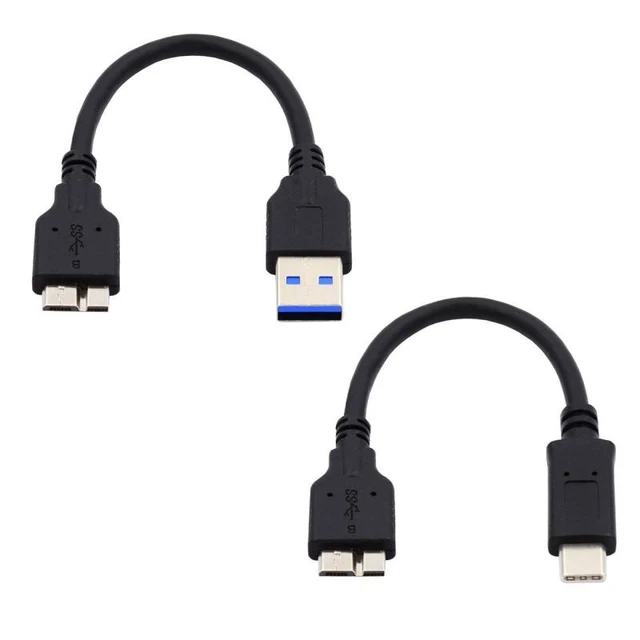 Alt view image 2 of 7 - WRIARICH 2pcs/set USB 3.1 USB-C Type-C to Micro 3.0 and USB 3.0 Type-A Male to Micro 3.0 B Male Disk SSD Data Cable 15cm