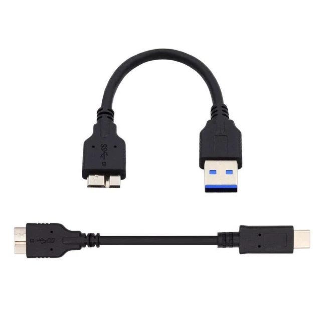 Alt view image 3 of 7 - WRIARICH 2pcs/set USB 3.1 USB-C Type-C to Micro 3.0 and USB 3.0 Type-A Male to Micro 3.0 B Male Disk SSD Data Cable 15cm