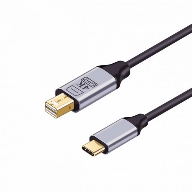 Alt view image 2 of 7 - WRIARICH USB 3.1 Type-C USB-C Source to Mini DisplayPort DP Displays Male 4K Monitor Cable for Laptop 1.8m