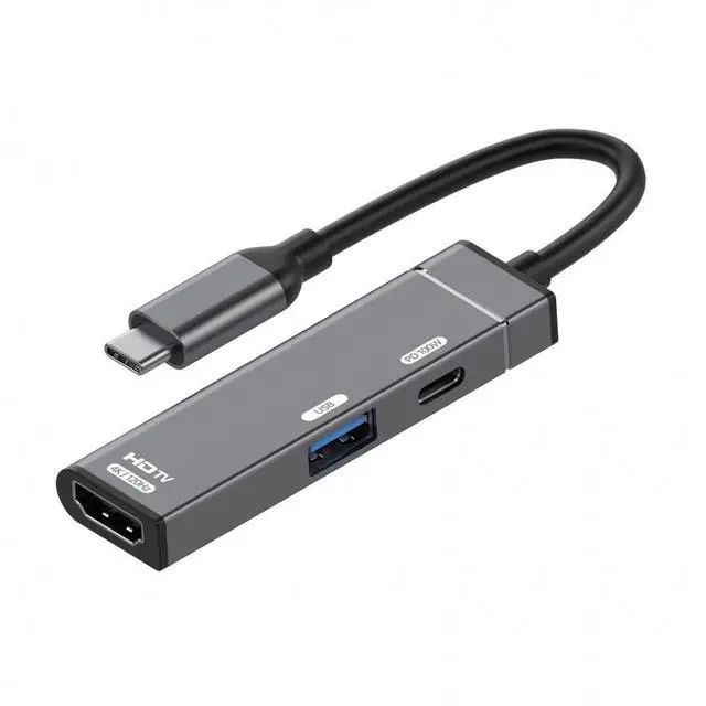 Main image of WRIARICH USB-C Type-C to HDMI 4K@120hz USB 3.0 OTG Converter HDTV Multiport Adapter with Female PD 100W Power Port