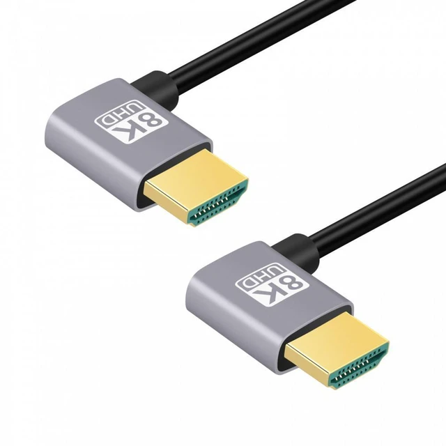 Main image of WRIARICH HDMI 2.1 Ultra Thin HDTV Cable 8K 4K Hyper Super Flexible Slim Cord Left Angled to Left Angled 90 Degree Type-A for Computer HDTV