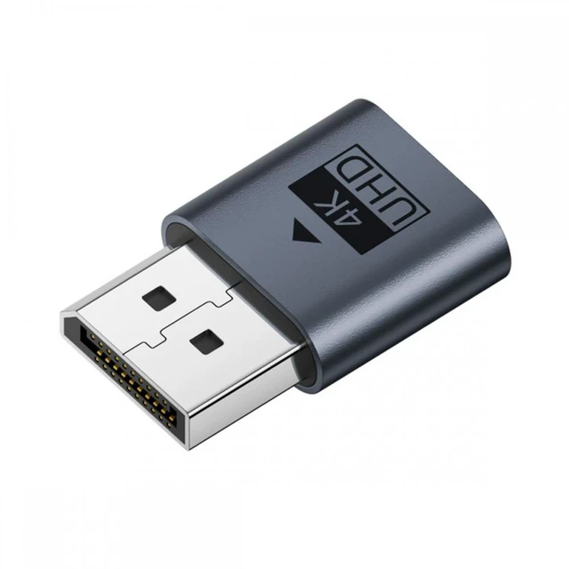 Main image of WRIARICH DP Virtual Display Adapter Displayport Dummy Plug Headless Ghost Emulator 4K@17hz with LED Light Blue