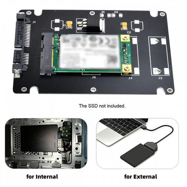 Alt view image 6 of 7 - WRIARICH Mini PCI-E mSATA SSD to 2.5" SATA Hard Disk Enclosure Case Converter Adapter for MSATA SSD