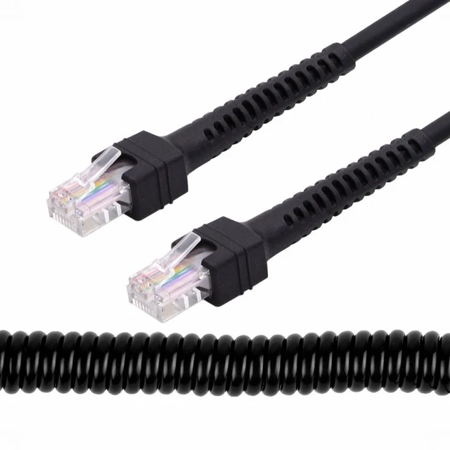 Alt view image 2 of 7 - WRIARICH RJ45 Cat6 8P8C UTP Male to Male Stretch Coiled Cable Lan Ethernet Network Patch Cord 100cm