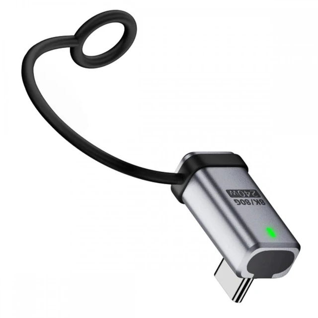 Main image of WRIARICH 90 Degree USB5.0 80Gbps Male to Female Low Profile Left Right Angled Extension Adapter with Lanyard Keychain 240W 16K 8K 5K Compatible with USB4.0 Thunderbolt3/4/5
