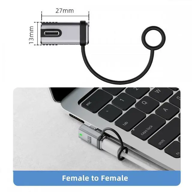 Alt view image 7 of 7 - WRIARICH 90 Degree USB5.0 80Gbps Male to Female Low Profile Left Right Angled Extension Adapter with Lanyard Keychain 240W 16K 8K 5K Compatible with USB4.0 Thunderbolt3/4/5