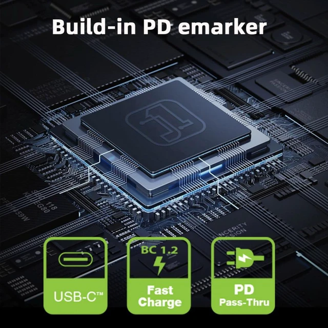 Alt view image 6 of 7 - WRIARICH Type-C Smart LED Display USB-C Male to Male Extension Adapter USB4.0 40Gbps 140W Current Voltage Monitoring Tester Detector