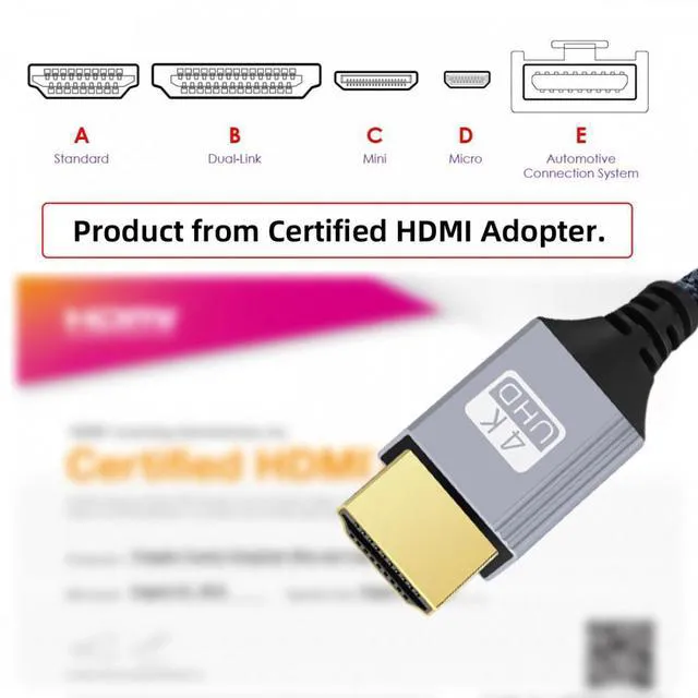Alt view image 2 of 7 - WRIARICH 0.3m HDMI 2.0 Male to HDMI Type-A Male 4K 60hz Cable with Sleeve Straight Connector for HDTV Computer Laptop Monitor