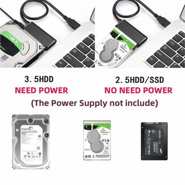 Alt view image 5 of 7 - WRIARICH USB 3.0 to Angled SATA 22 Pin Adapter Cable for 2.5" 3.5inch Hard Disk Drive SSD for Desktop Laptop