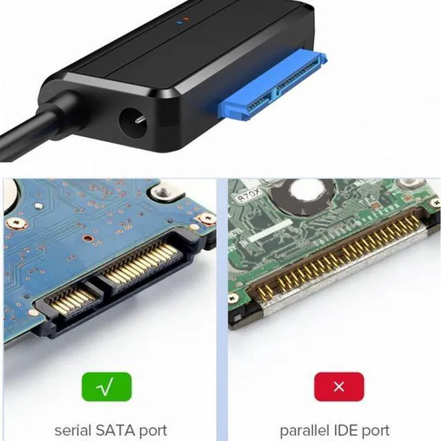 Alt view image 6 of 7 - WRIARICH USB 3.0 to Angled SATA 22 Pin Adapter Cable for 2.5" 3.5inch Hard Disk Drive SSD for Desktop Laptop