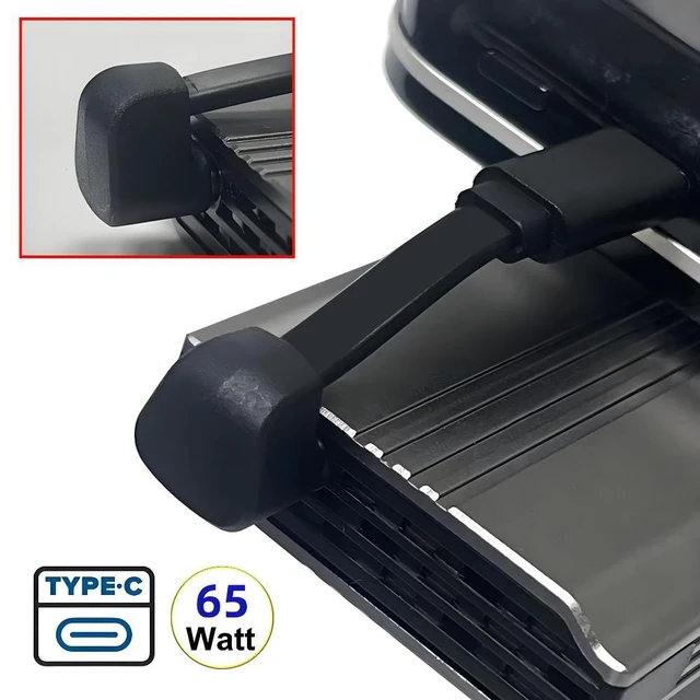 Alt view image 3 of 7 - WRIARICH Ultra Slim Flat Type-C USB-C Male to Female Extension Power USB2.0 Data Cable Opposite U Shape Back Angled 65W Fast Charge for Laptop Tablet Phone