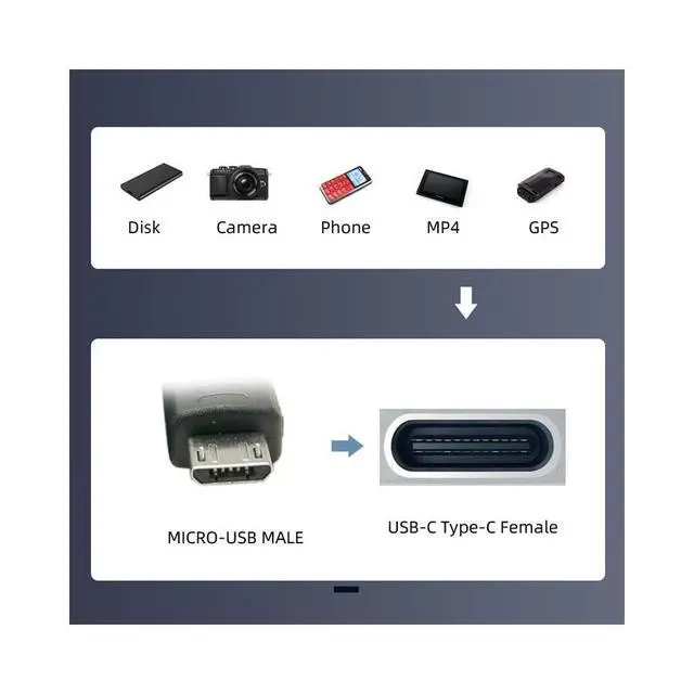Alt view image 2 of 7 - WRIARICH 4pcs/lot USB-C USB2.0 Type C Female to Micro USB Male Power Data Adapter 90/360 Degree Angled Type