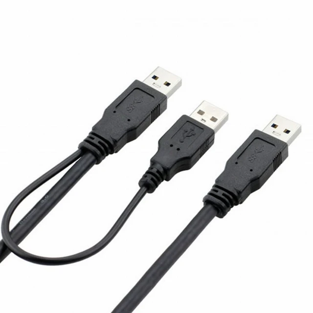 Alt view image 3 of 7 - WRIARICH Super Speed USB 3.0 power Y cable two A Male to USB Male for External Hard Disk