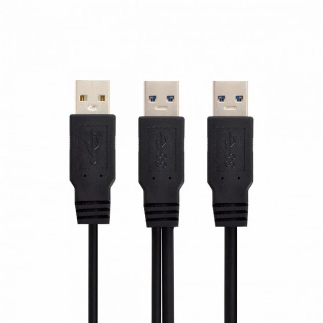 Alt view image 4 of 7 - WRIARICH Super Speed USB 3.0 power Y cable two A Male to USB Male for External Hard Disk