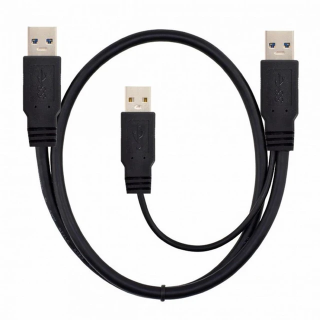 Alt view image 5 of 7 - WRIARICH Super Speed USB 3.0 power Y cable two A Male to USB Male for External Hard Disk