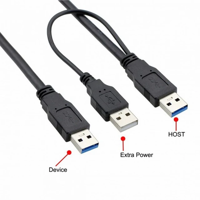 Alt view image 6 of 7 - WRIARICH Super Speed USB 3.0 power Y cable two A Male to USB Male for External Hard Disk