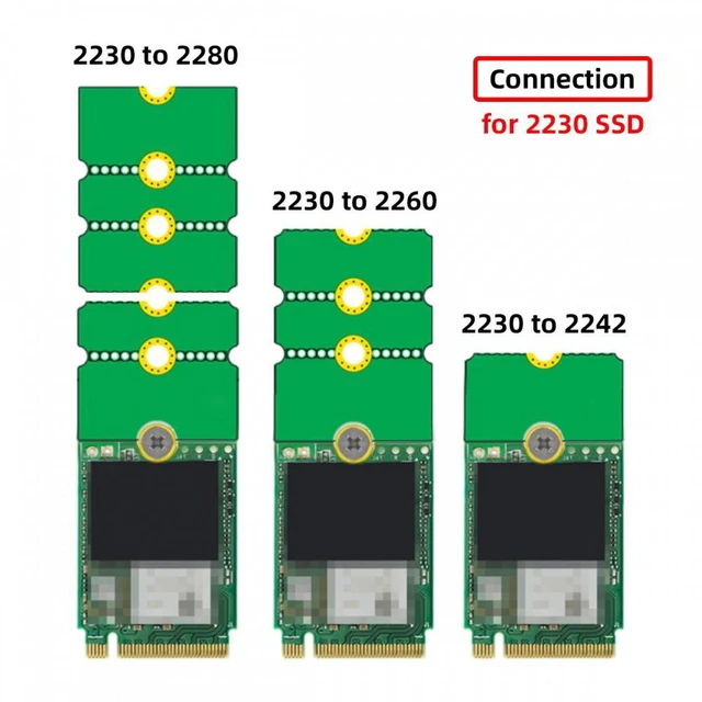 Alt view image 4 of 7 - WRIARICH 2pcs/lot M2 NGFF NVME M.2 Extended Adapter Card Transfer 2230 2242 2260 2280 Change to Long Size SSD