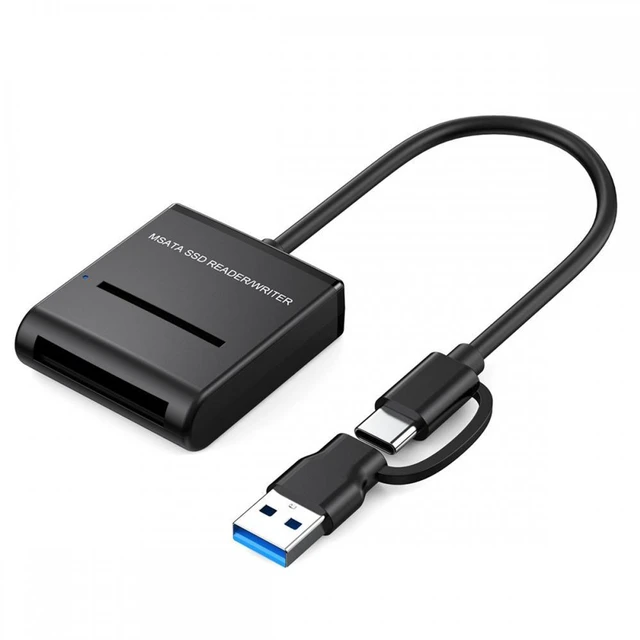 Main image of WRIARICH USB 3.0 Type-C USB-C Type-A Dual Connector to MSATA SSD Docking External Cable Enclosure 5Gbps