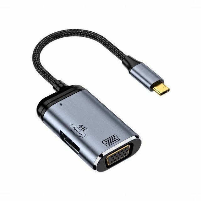 Main image of WRIARICH Type-C USB-C to HDMI VGA Converter HDTV Multiport Displays Adapter 4K 60hz 1080p with Female PD 100W Power Port