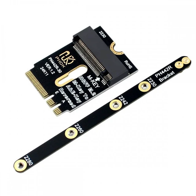 Main image of WRIARICH 2230 NGFF A+E-Key Male to NVME M-key Female Extension PCI-E 4.0 Adapter with Bracket for Laptop Mainboard SSD 2280