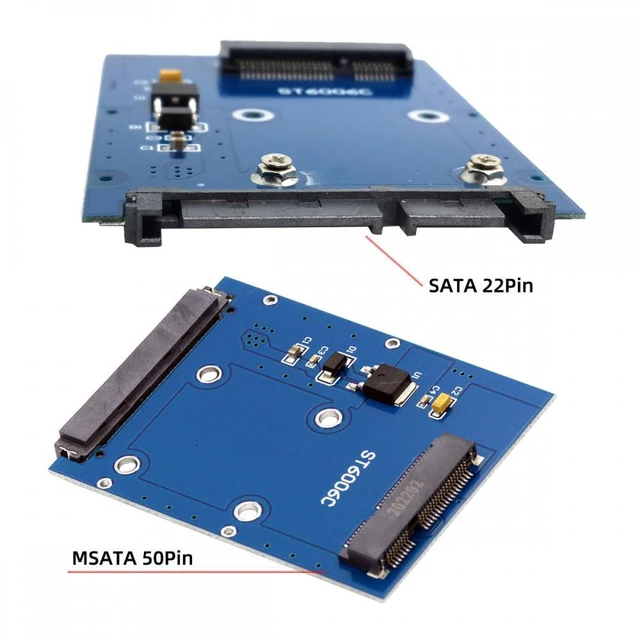 Alt view image 6 of 7 - WRIARICH Slim Type 50Pin mSATA 3050 SSD 5x3cm to 2.5" SATA 3.0 22Pin Disk Adapter 6Gbps PCBA