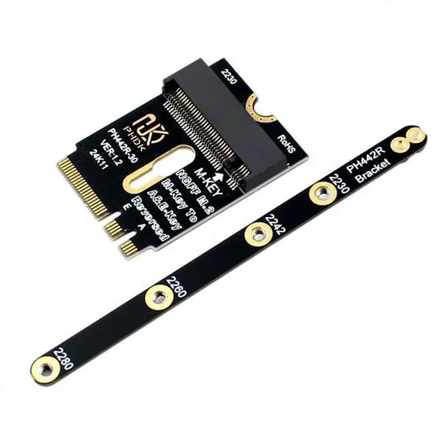 Main image of WRIARICH 2230 NGFF A+E-Key Male to NVME M-key Female Extension PCI-E 4.0 Adapter with Bracket for Laptop Mainboard SSD 2280