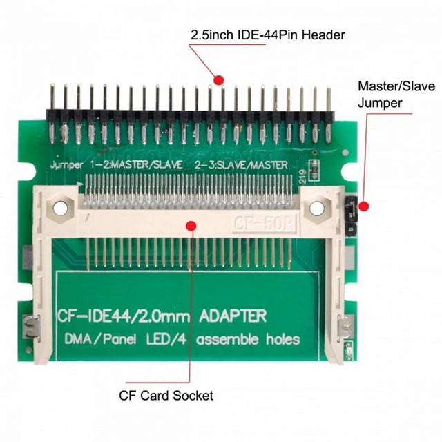 Alt view image 3 of 7 - WRIARICH CF Compact Flash Merory Card to Laptop 2.5" 44 Pins Male IDE Hard Disk Drive HDD SSD Adapter